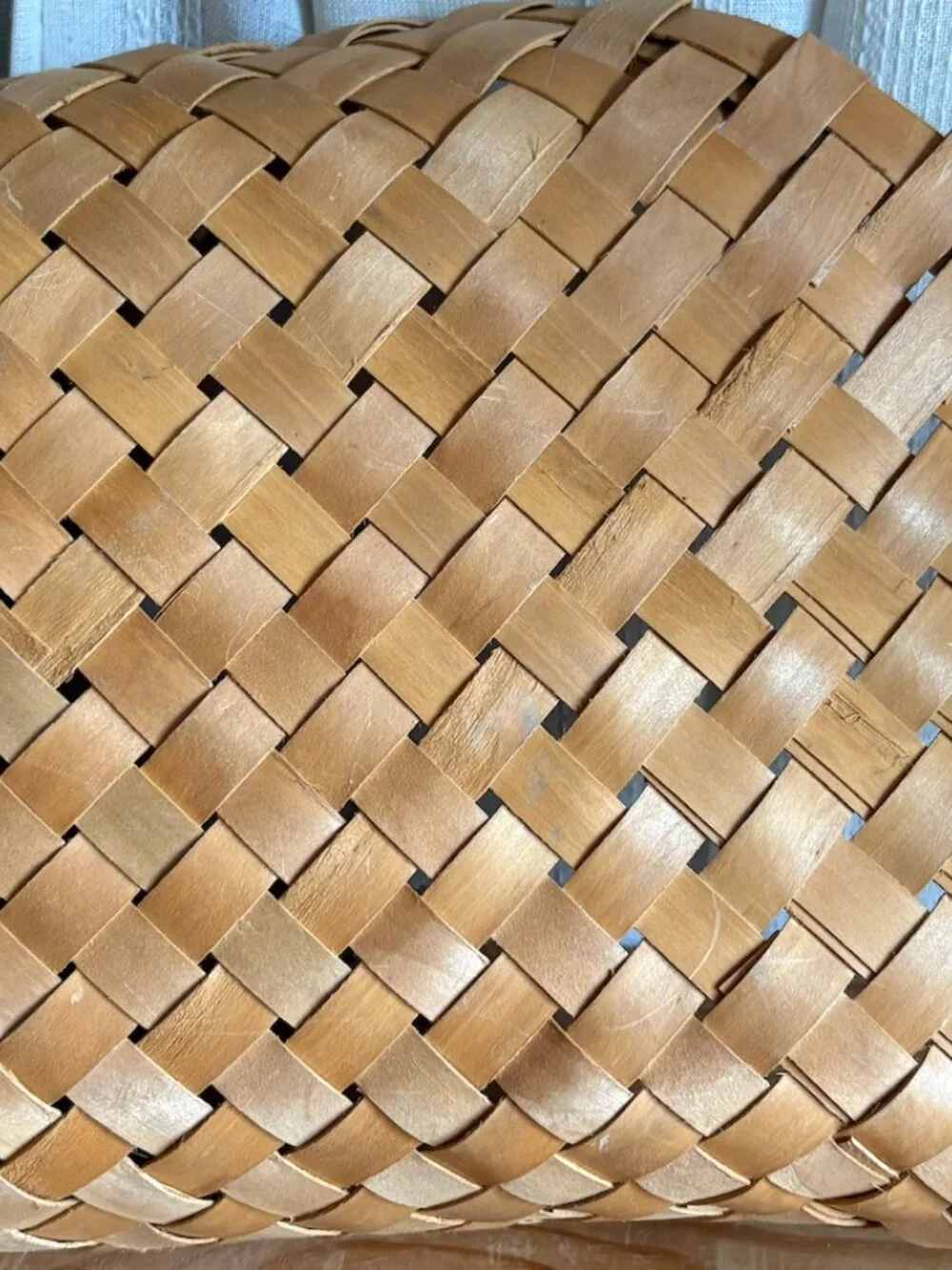 Woven Wood Splint Wall Pocket Basket – Rustic Farmhouse Decor